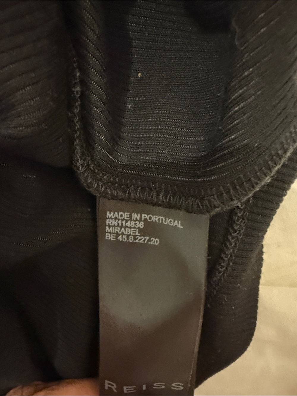 Reiss Black Ribbed High-Neck Tank - Picture 4 of 5
